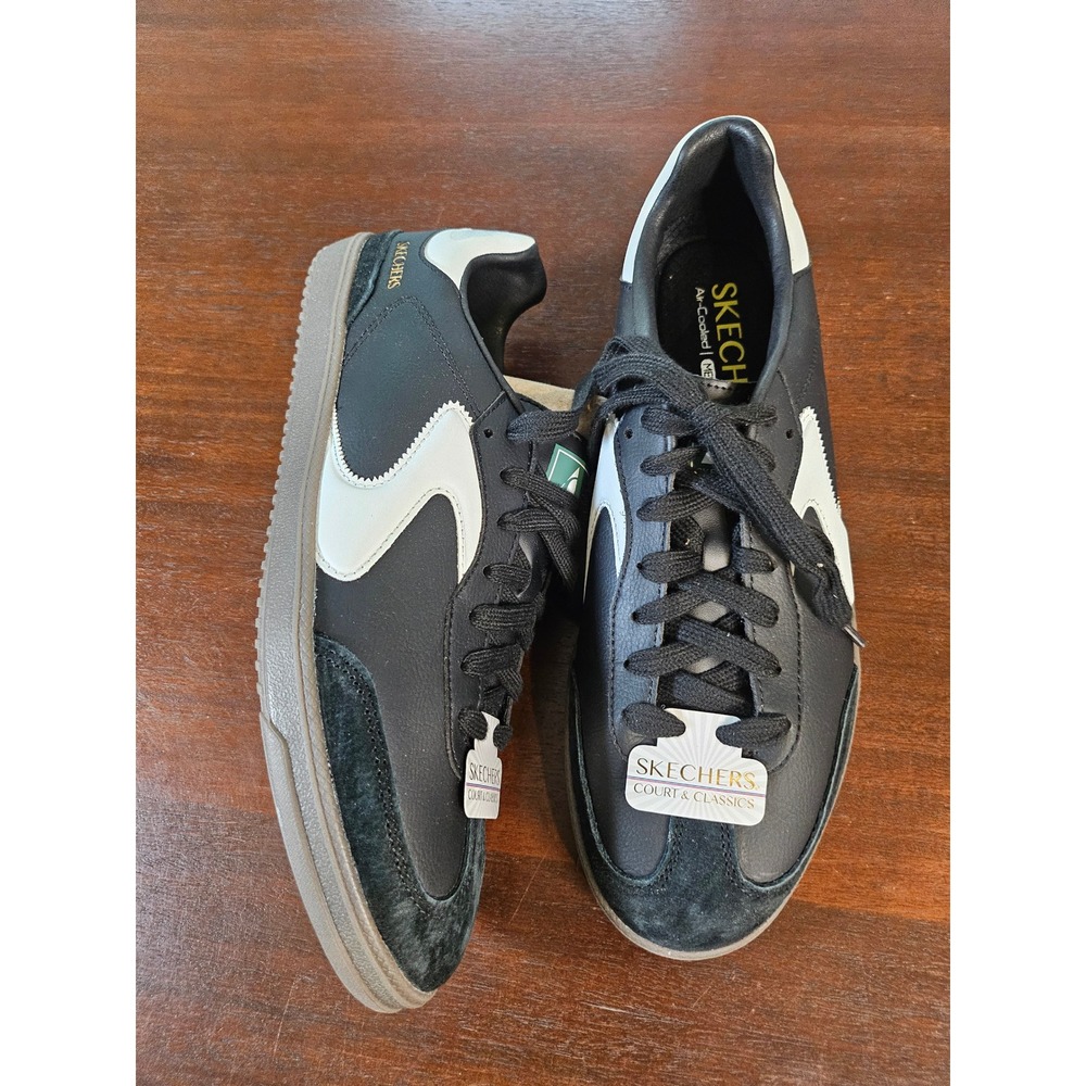 Skechers Court & Classics Sneakers Men Size 9.5 Black Air-Cooled Memory Foam